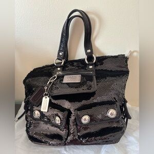 Coach Black Sequin Shoulder Bag
